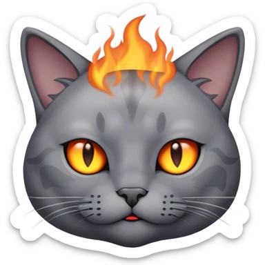 Cat smoldering sticker