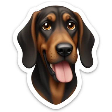 smiling black and brown bloodhound  sticker