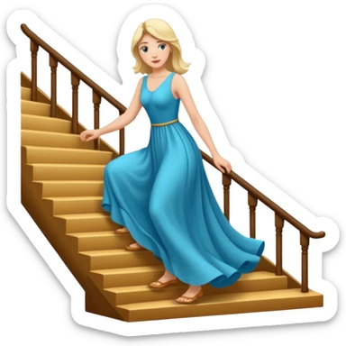 woman going upstair sticker
