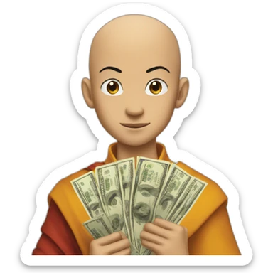 Aang with money sticker