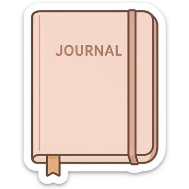flat toon light pink journal sticker