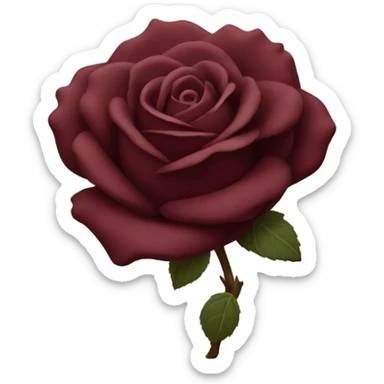 Vintage burgundy rose sticker