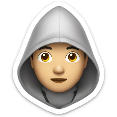 hooded asian man sticker