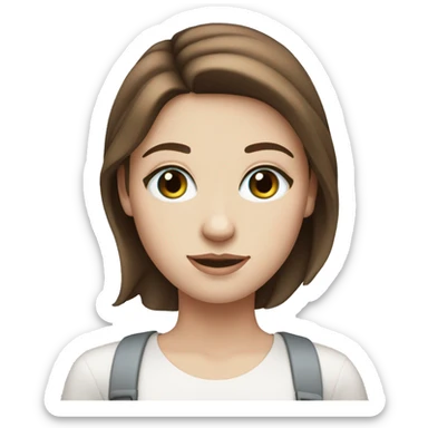 pretty white girl with brown hair and blue eyes sticker