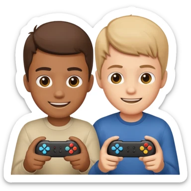 two brothers playings videogames

 sticker