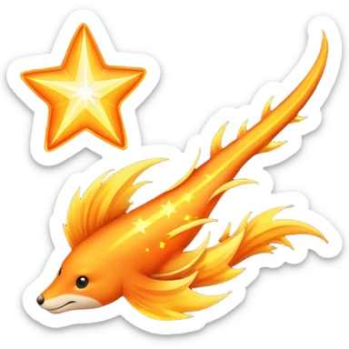 Meteor – Bright falling star with blazing tail sticker