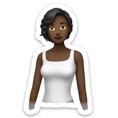 Une femme aux blancs entourée de cette personne noire sticker