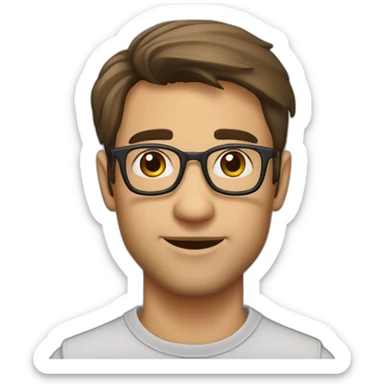 Bo gosse brun 47 ans lunnettes classe sticker