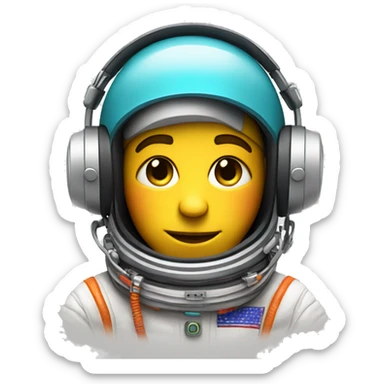 an astronaut dj in headphones in bright coloured helmet sticker