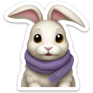 Bunnie wearing a scarf sticker
