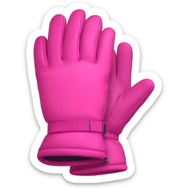 Pink ski winter gloves  sticker