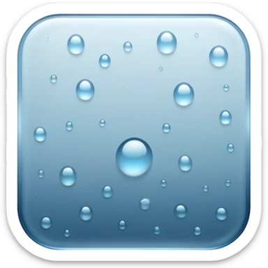 a close-up of a glass surface covered with small water droplets and light fog, as if from steam or humidity — some droplets sliding down slowly — soft reflections and blurred transparency give a realistic misty look — clean, glossy design with gentle lighting sticker