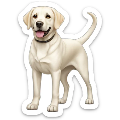 standing white labrador sticker