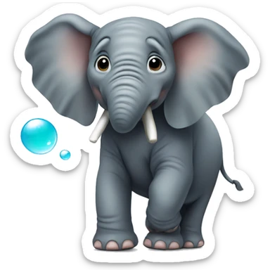 elephant blowing bubbles  sticker