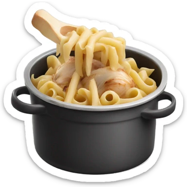 French onion pasta with chicken in a pot sticker