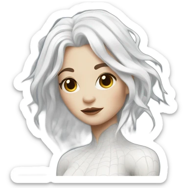 white spider girl with white hair sticker