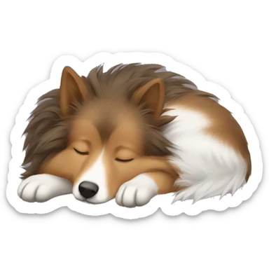 sleeping shetland sheepdog sticker