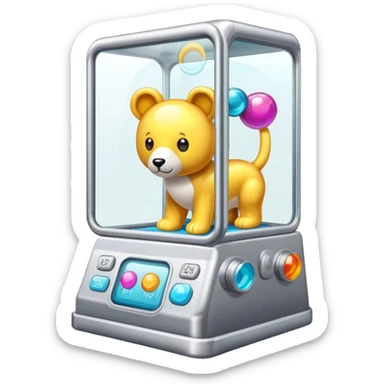 Emoji of a stuffed animals catching  machine sticker