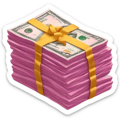 Stack of pink money sticker