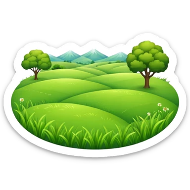 a simple and clear grassland scene emoji sticker