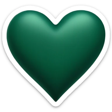 dark green matte heart sticker