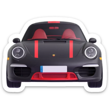 Black Porsche 911 with red details sticker