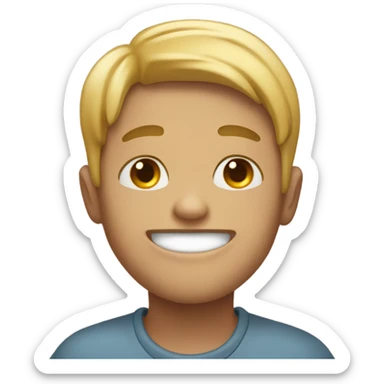 happy boys with closed eyes sticker