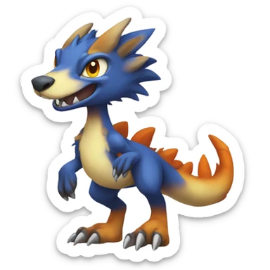 Cute Chibi Lombax-Sergal-Vernid-Fakemon full body sticker