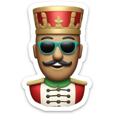 Nutcracker with sunglasses sticker