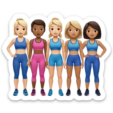 friends going to the gym sticker
