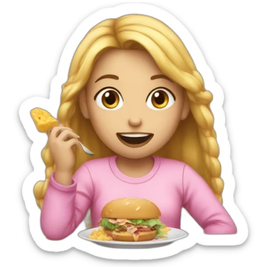 Girl eating a lot sticker