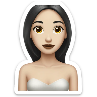pale girl with long black hair luxury sticker