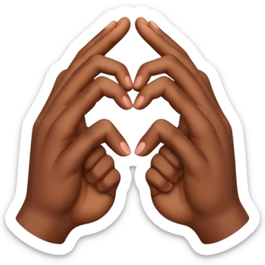two hands forming a heart, brown sticker
