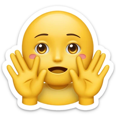 Emoji with hands joined and some what crying  sticker