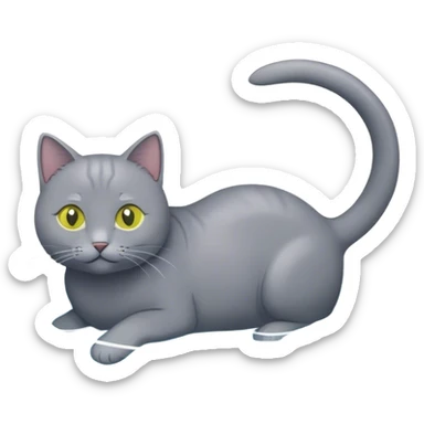Create an emoji of a grey Chartreux cat swimming in water. sticker