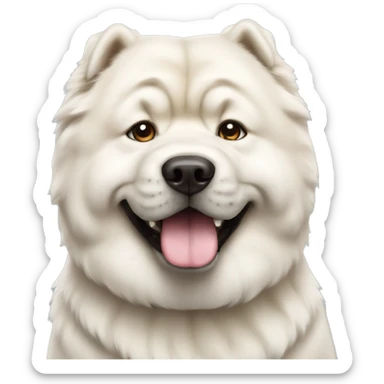 White Chow chow dog sticker