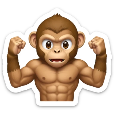 monkey beating up sticker