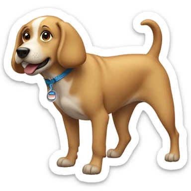 Dog with speedo sticker