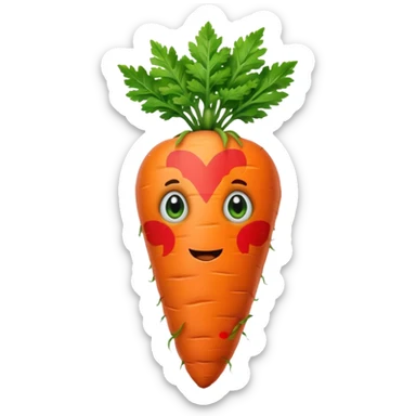 The carrot with eyes wearing a Canada jersey  sticker