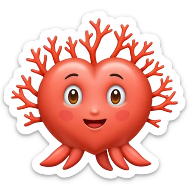 faça um emoji de coração na cor coral  sticker