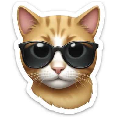 Cat with sunglasses sticker