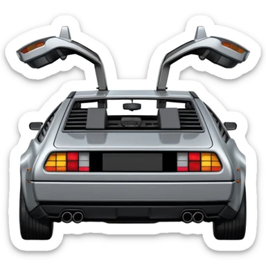 Silver DMC 12 Delorean backshot sticker