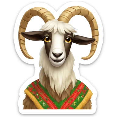 A straw goat ukrainian Christmas  sticker