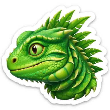 iguana's face dizzy with the eyes that have like swirls sticker