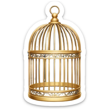 A round bird cage sticker
