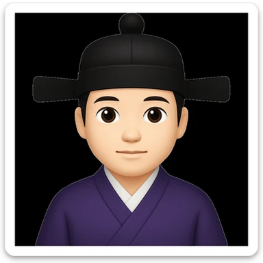 Make the emperor's robe one solid color and ensure he is wearing a kanmuri hat in emoji style sticker