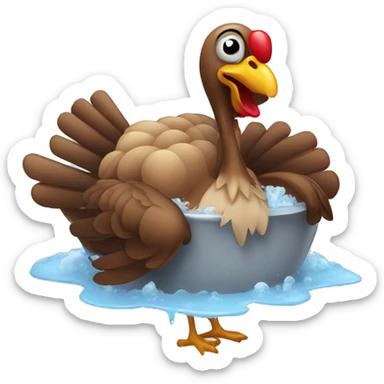 Turkey Taking a bath sticker