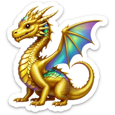 small gold dragon sticker