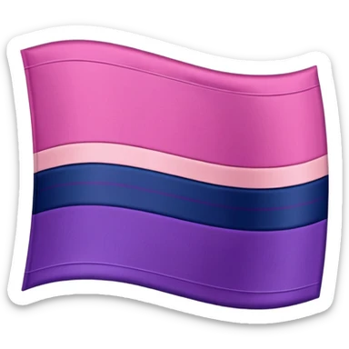 "A wavy pink and navy rectangular flag with a purple stripe in the middle” sticker