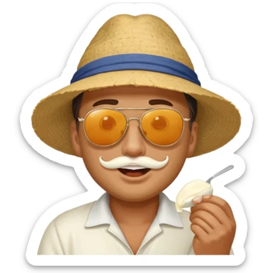 some guy eating 1kg of mozzarella, make it npalese sticker